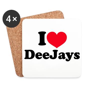 J’adore les DeeJays - Dessous de verre (lot de 4) - blanc - Devant