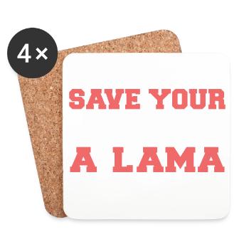 Épargne-toi du drame à un lama - Dessous de verre (lot de 4) - blanc - Devant