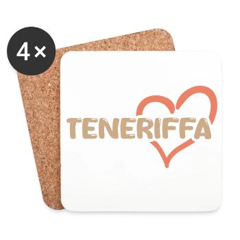 Vacances à Tenerife - Dessous de verre (lot de 4) - blanc - Devant