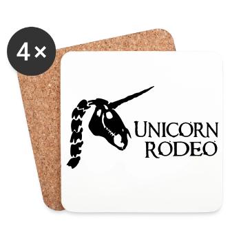 Unicorn Rodeo Skull Signet Lettering Logo - Untersetzer (4er-Set) - Weiß - Vorne