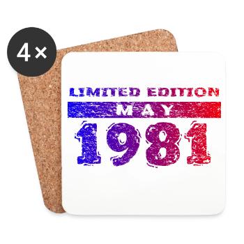 45. Geburtstag Limited Edition 05/1981 - Untersetzer (4er-Set) - Weiß - Vorne
