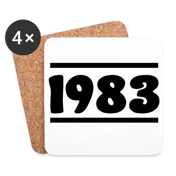 1983 anniversaire 1983 - Dessous de verre (lot de 4) - blanc - Devant