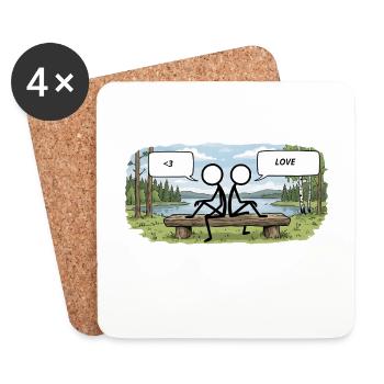 Savo Guys Duo 15 Lakeside of Love - Dessous de verre (lot de 4) - blanc - Devant