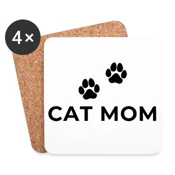 Cat Mom - Cat Mom / Design with Paws - Coasters (set of 4) - white - Front