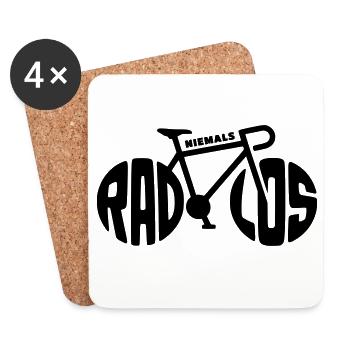 Lustige Fahrrad Sprüche - Niemals radlos - Untersetzer (4er-Set) - Weiß - Vorne