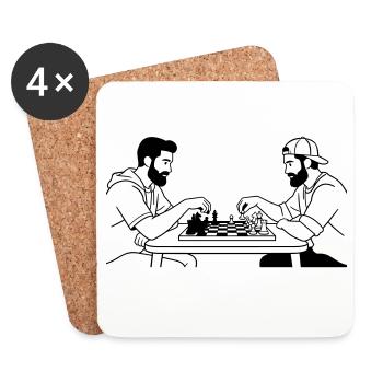 Schach - Untersetzer (4er-Set) - Weiß - Vorne
