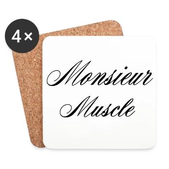 Monsieur Muscle Humour Sport - Dessous de verre (lot de 4) - blanc - Devant