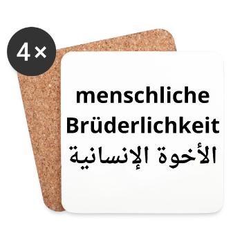 Menschliche Brüderlichkeit - Human Fraternity - Untersetzer (4er-Set) - Weiß - Vorne