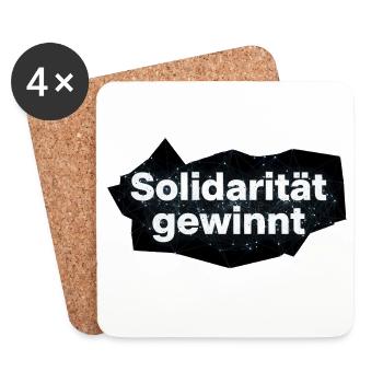 Solidarität gewinnt Spruch Statement T-Shirt - Untersetzer (4er-Set) - Weiß - Vorne