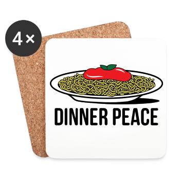 Pop Art spaghetti with tomato sauce  - Coasters (set of 4) - white - Front