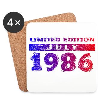 40th Birthday Limited Edition 07/1986 - Coasters (set of 4) - white - Front