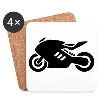 motorcycle - Coasters (set of 4) - white - Front