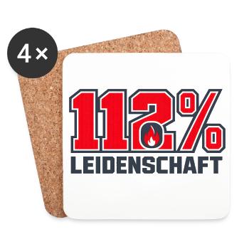 112% Leidenschaft - Untersetzer (4er-Set) - Weiß - Vorne