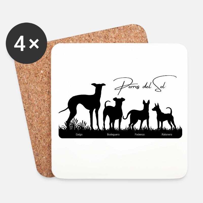 Perros del Sol 4 perros - Untersetzer (4er-Set) - Weiß