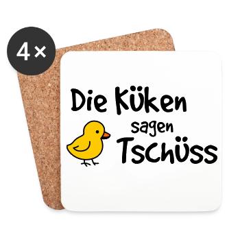 Die Küken sagen Tschüss – Abschied Erzieherin - Untersetzer (4er-Set) - Weiß - Vorne