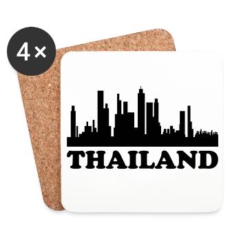 Skyline de Thaïlande - Dessous de verre (lot de 4) - blanc - Devant