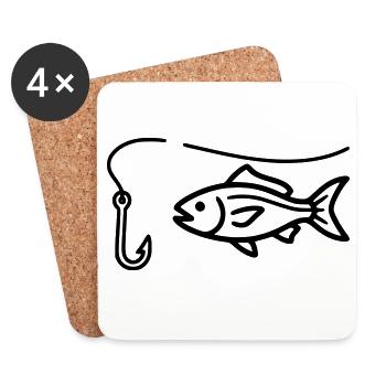 Club de pêche à l’hameçon - Dessous de verre (lot de 4) - blanc - Devant