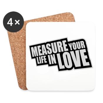 Measure Your Life In Love Inspirierend Liebe Logo - Untersetzer (4er-Set) - Weiß - Vorne