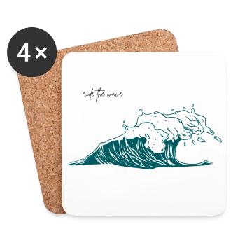 Ride the Wave - Coasters (set of 4) - white - Front