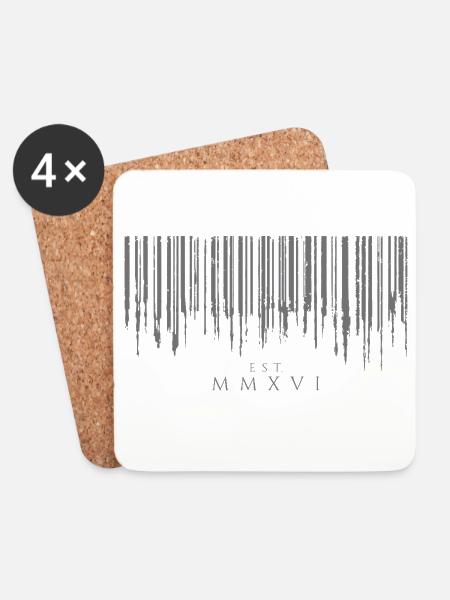 Barcode Tropfen Gray Est. MMXVI - Untersetzer (4er-Set) - Weiß