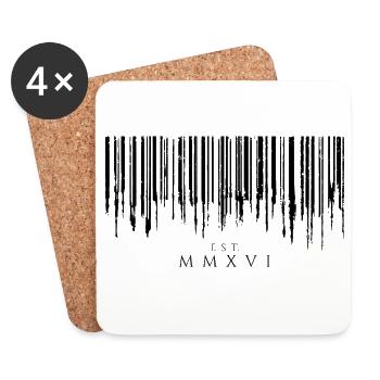 Barcode Tropfen Black Est. MMXVI - Untersetzer (4er-Set) - Weiß - Vorne