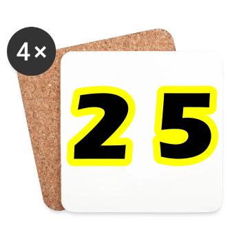 25 Symbole numérique - Dessous de verre (lot de 4) - blanc - Devant