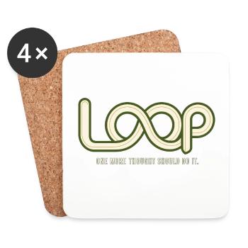 LOOP – One More Thought | Humor about Overthinking - Coasters (set of 4) - white - Front
