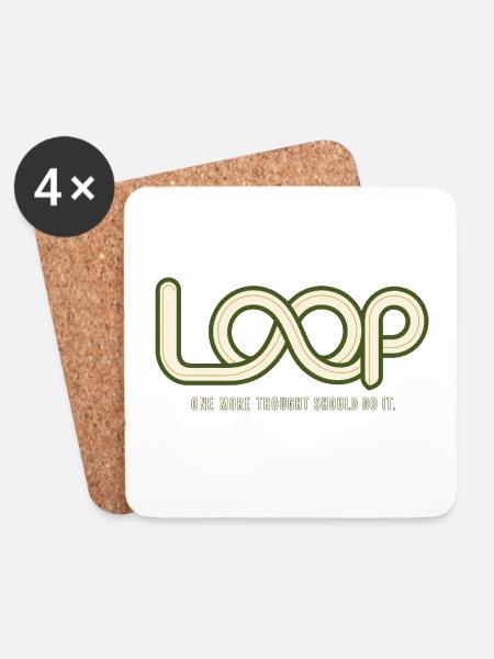 LOOP – One More Thought | Humor about Overthinking - Coasters (set of 4) - white