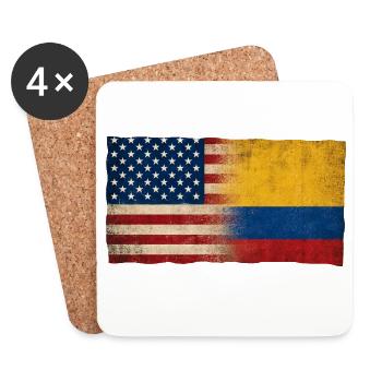 USA Paraguay Friendship Flag Identity - Coasters (set of 4) - white - Front