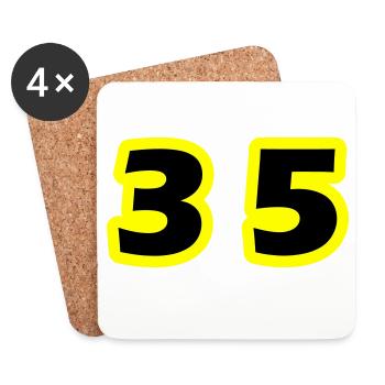 35 Zahl symbol - Untersetzer (4er-Set) - Weiß - Vorne