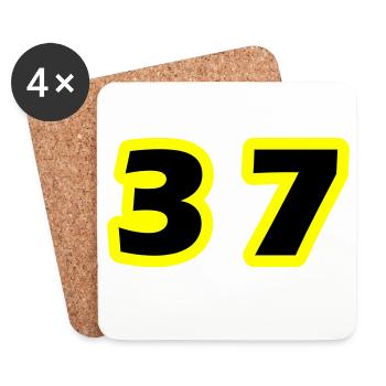 37 Zahl symbol - Untersetzer (4er-Set) - Weiß - Vorne