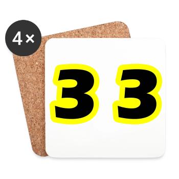 33 Number Symbol - Coasters (set of 4) - white - Front