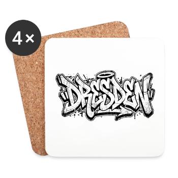 Dresden Graffiti Hip Hop - Untersetzer (4er-Set) - Weiß - Vorne