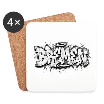 Hip Hop graffiti de Brême - Dessous de verre (lot de 4) - blanc - Devant