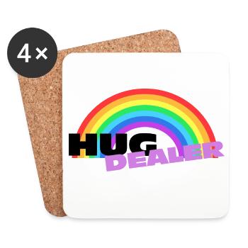 Hug Dealer Stickers: Colorful Rainbow Design - Coasters (set of 4) - white - Front