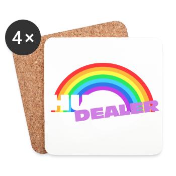 Hug Dealer Stickers: Colorful Rainbow Design - Coasters (set of 4) - white - Front