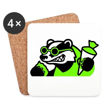 Cool Badger Back to School Icon - Coasters (set of 4) - white - Front