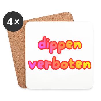 dippen verboten - Untersetzer (4er-Set) - Weiß - Vorne