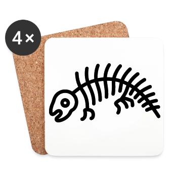 Dinosaur Bone - Coasters (set of 4) - white - Front