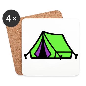 Festival Zelt Camping Icon - Untersetzer (4er-Set) - Weiß - Vorne