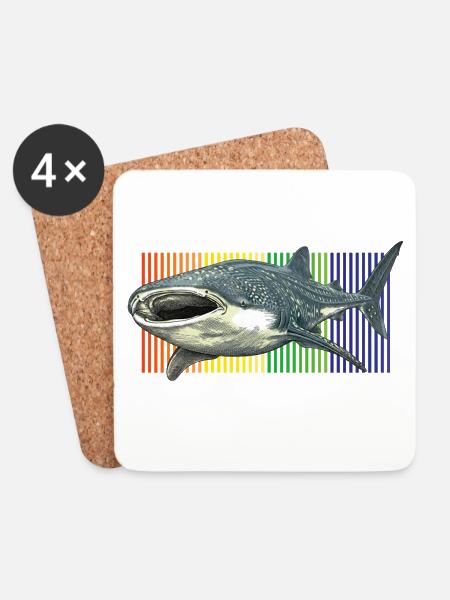 Whale Shark Rhincodon typus - Coasters (set of 4) - white