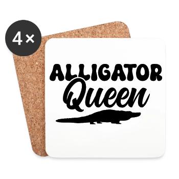 Alligator Queen Reptilien Fan - Untersetzer (4er-Set) - Weiß - Vorne