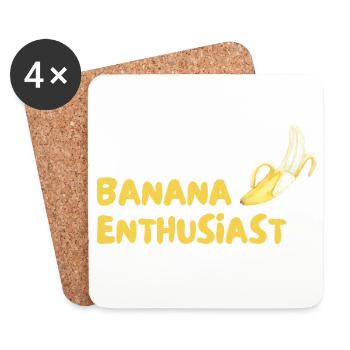 Banana Enthusiast Logo - Untersetzer (4er-Set) - Weiß - Vorne