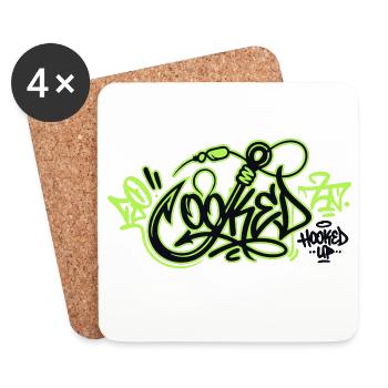 Fishhook Graffiti Logo - Coasters (set of 4) - white - Front