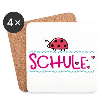 Schule  mit Glück - Untersetzer (4er-Set) - Weiß - Vorne