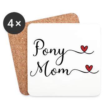 Pony Mama - Untersetzer (4er-Set) - Weiß - Vorne
