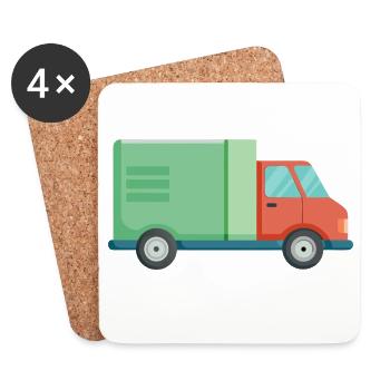 Lieferauto - Untersetzer (4er-Set) - Weiß - Vorne