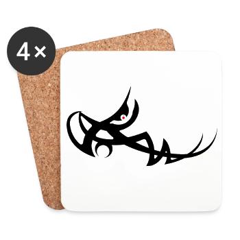 AEOM_-_black - Coasters (set of 4) - white - Front
