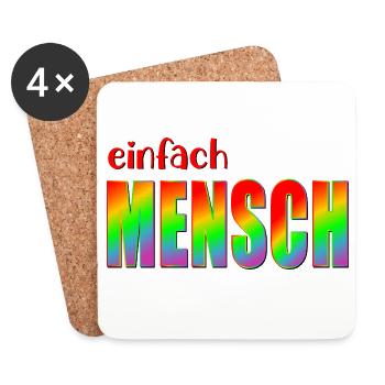 MENSCH INKLUSION VIELFALT - Untersetzer (4er-Set) - Weiß - Vorne