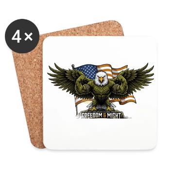 Adler vor dem Hintergrund der US-Flagge - Untersetzer (4er-Set) - Weiß - Vorne